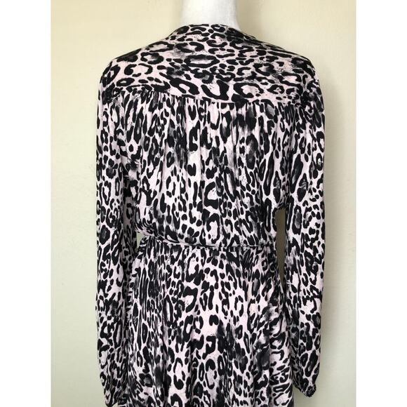 MILLY Animal Print Wrap Dress Leopard Print Gina Dress Size: Large - Picture 13 of 16